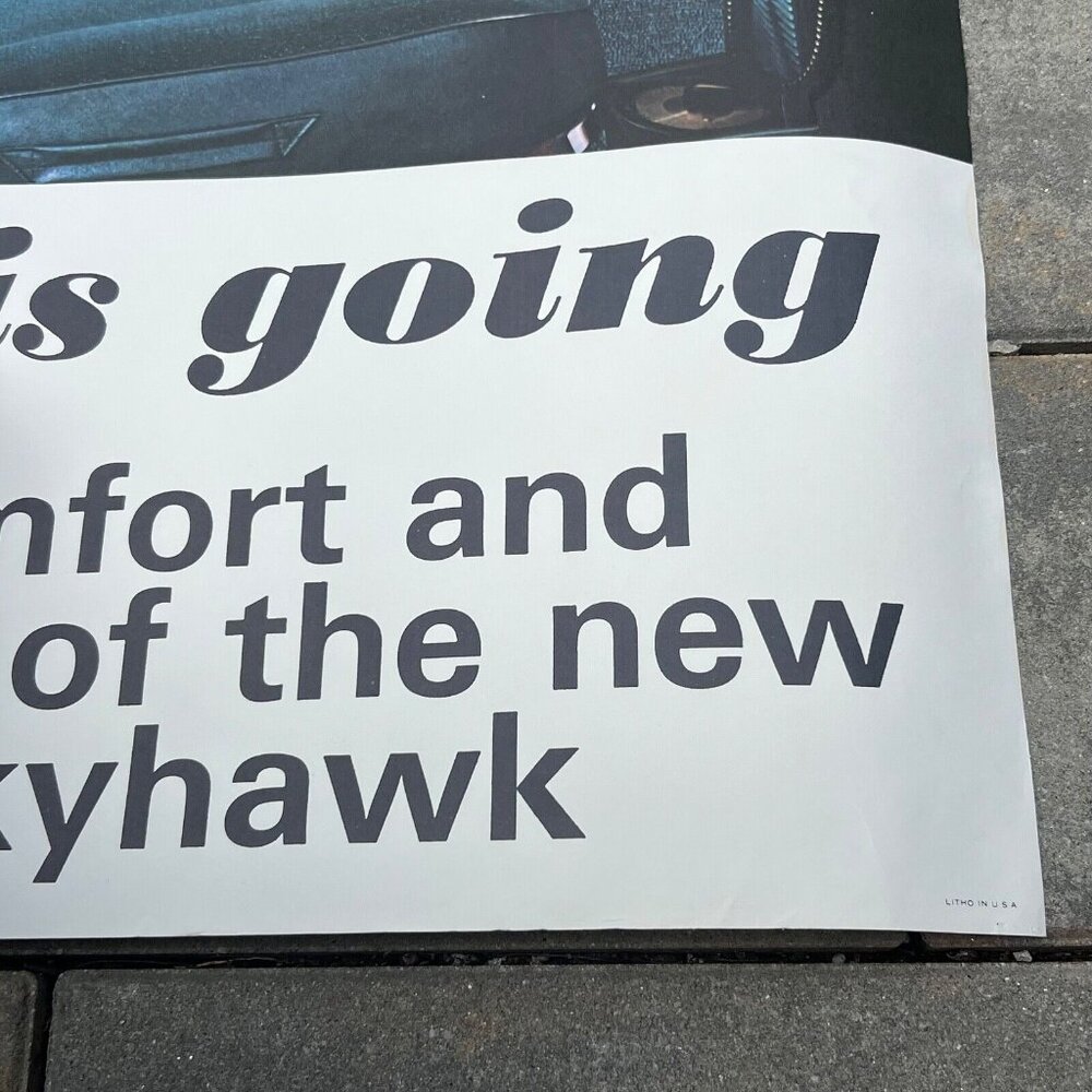 Cessna Skyhawk Vtg Orig Advertising Poster "Half the fun is going" 22-1/2x28-3/8 - Picture 5 of 14